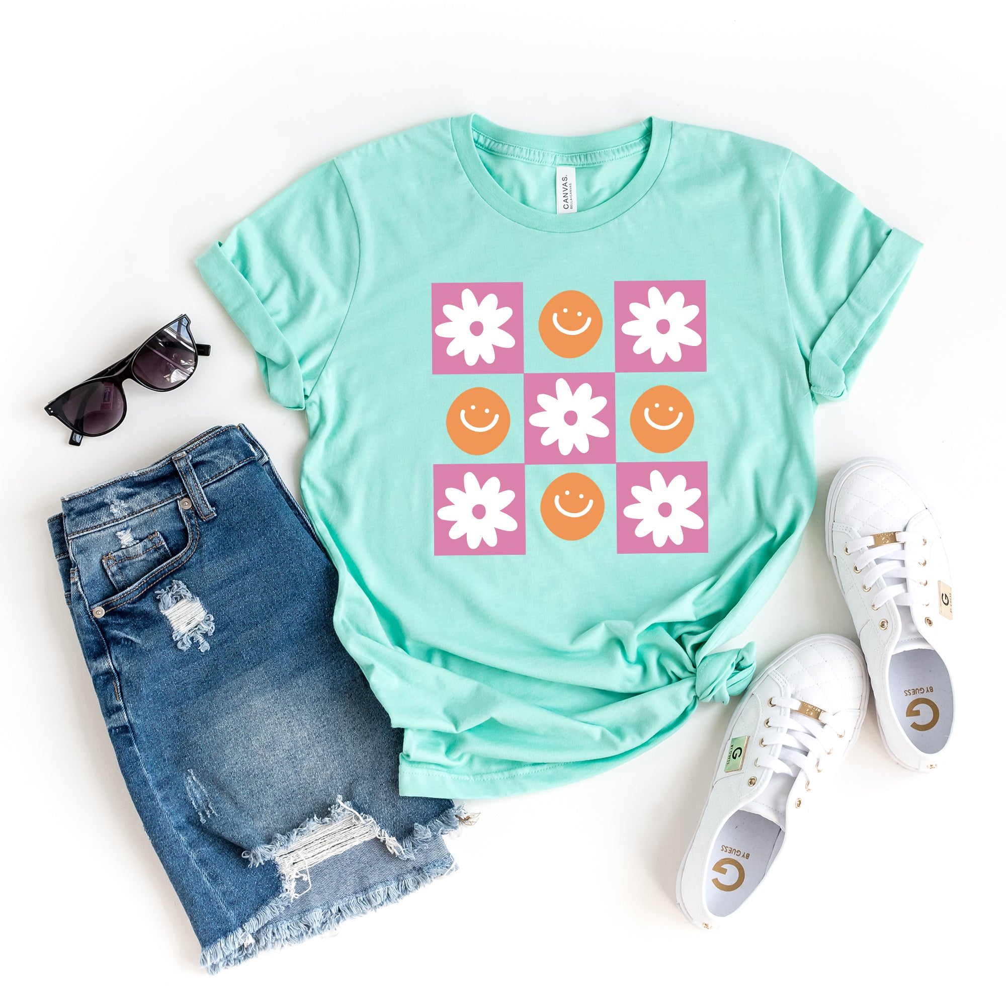 Retro Smiley Face | Short Sleeve Graphic Tee
