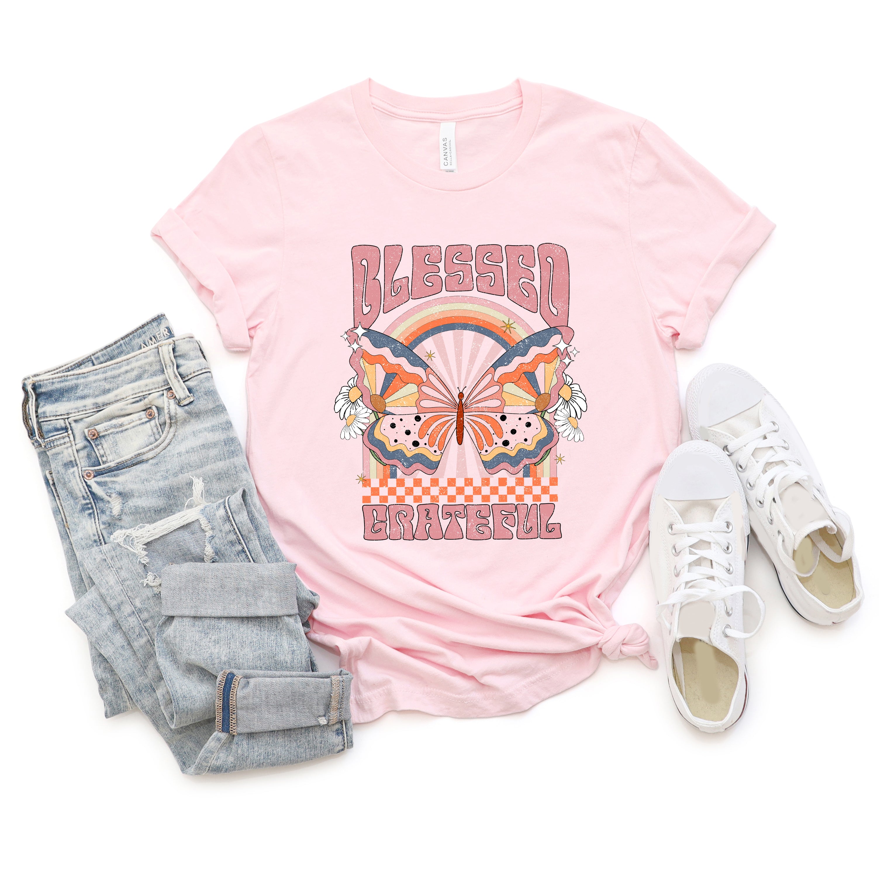 Blessed Grateful Butterfly | Short Sleeve Graphic Tee
