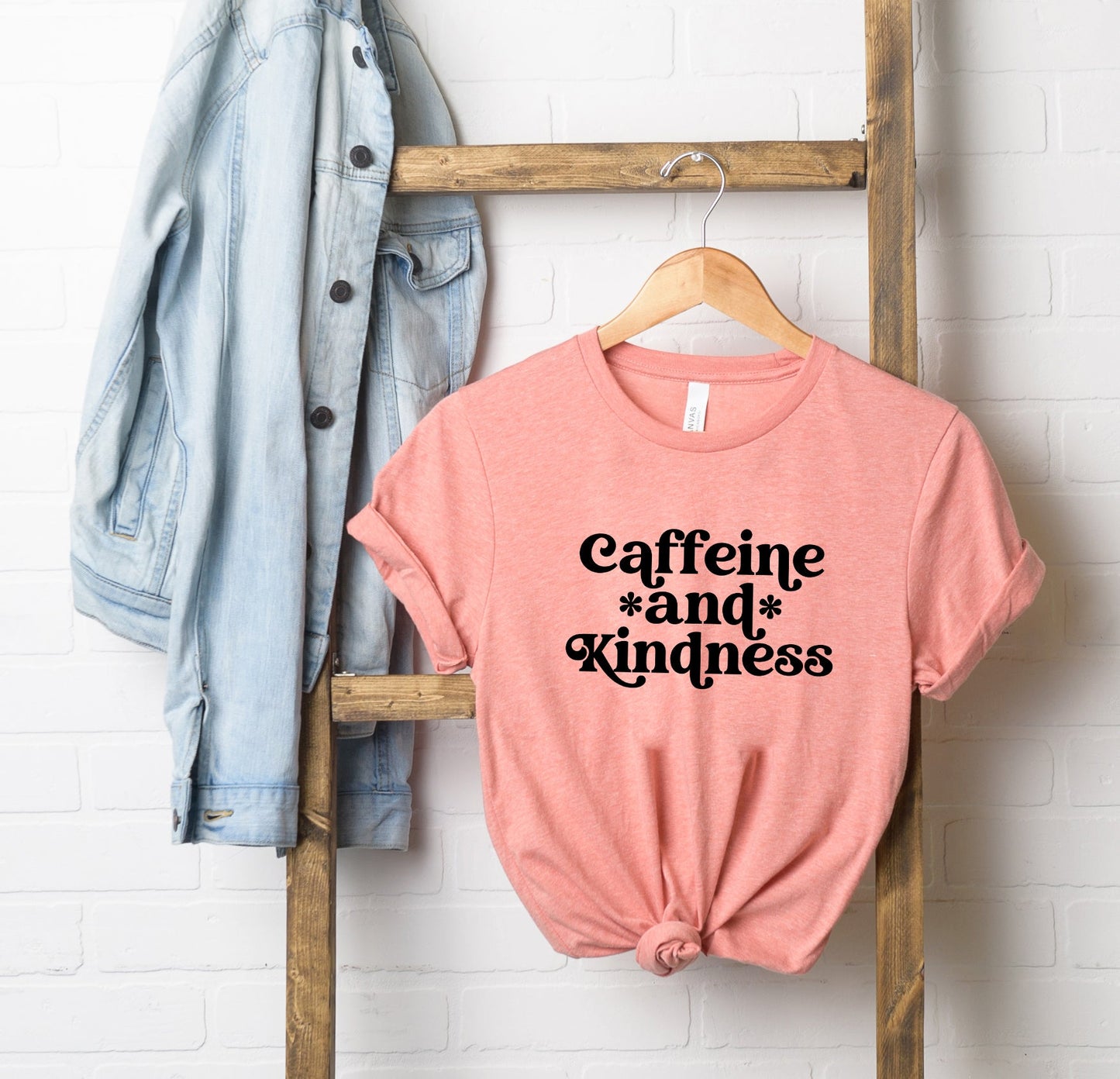 Clearance Caffeine And Kindness | Short Sleeve Crew Neck