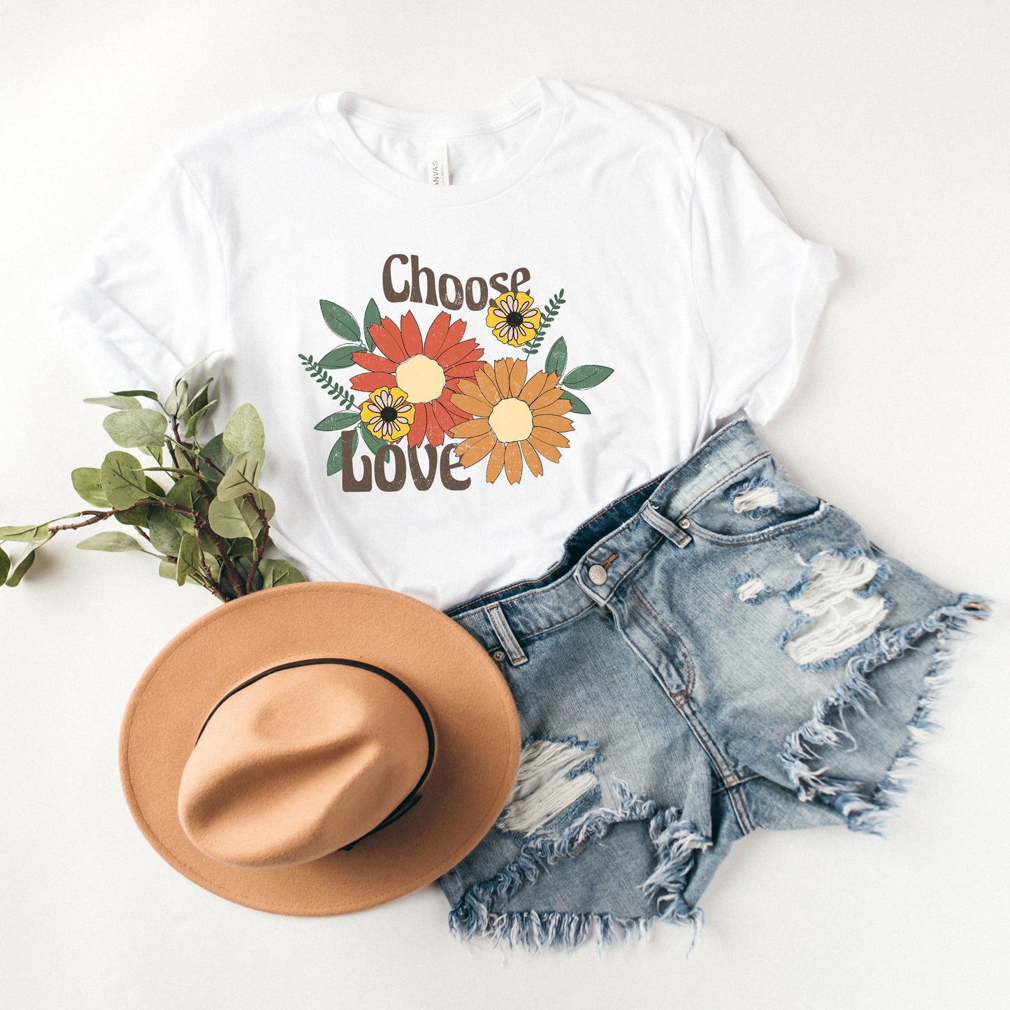 Choose Love Flowers | Short Sleeve Graphic Tee