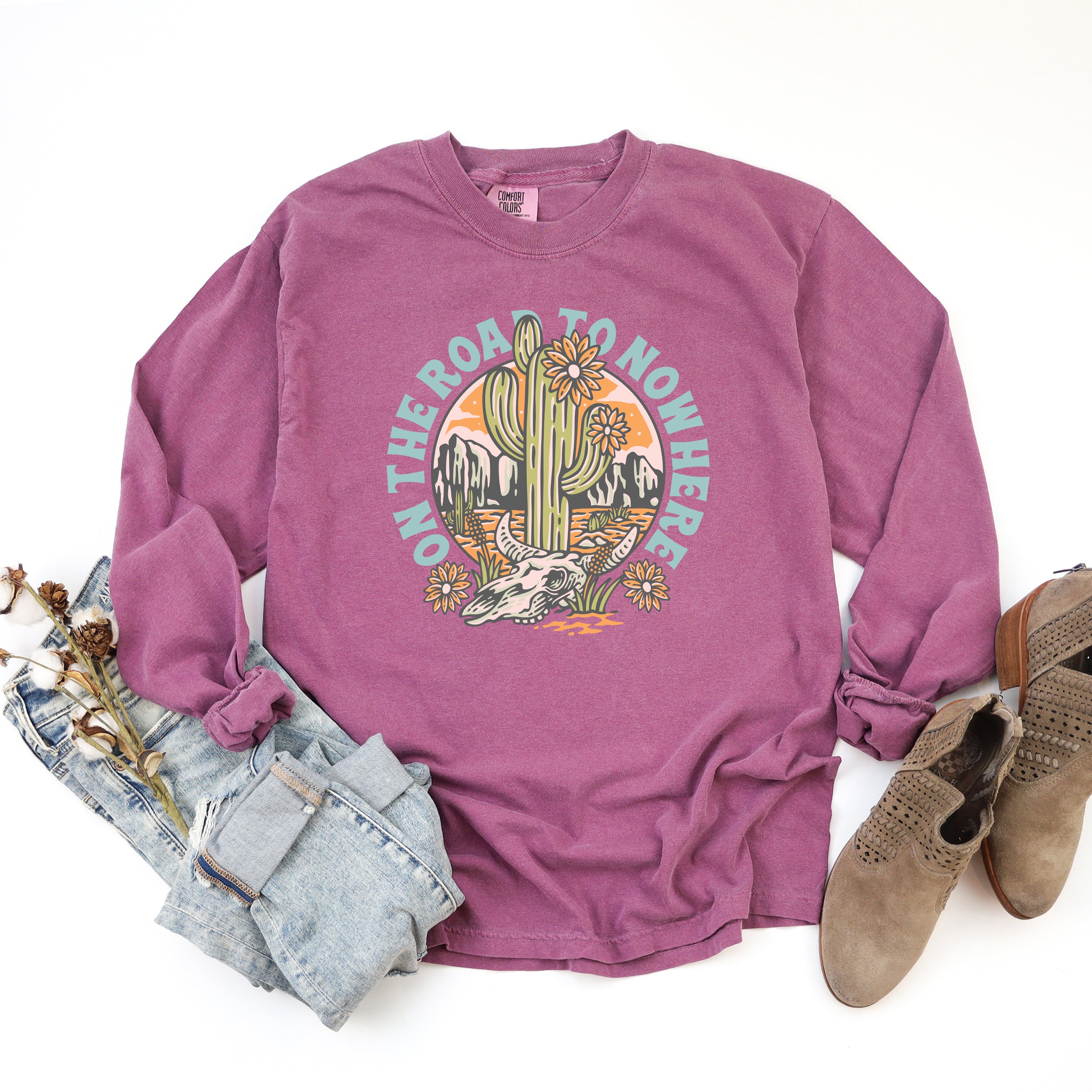On The Road To Nowhere | Garment Dyed Long Sleeve