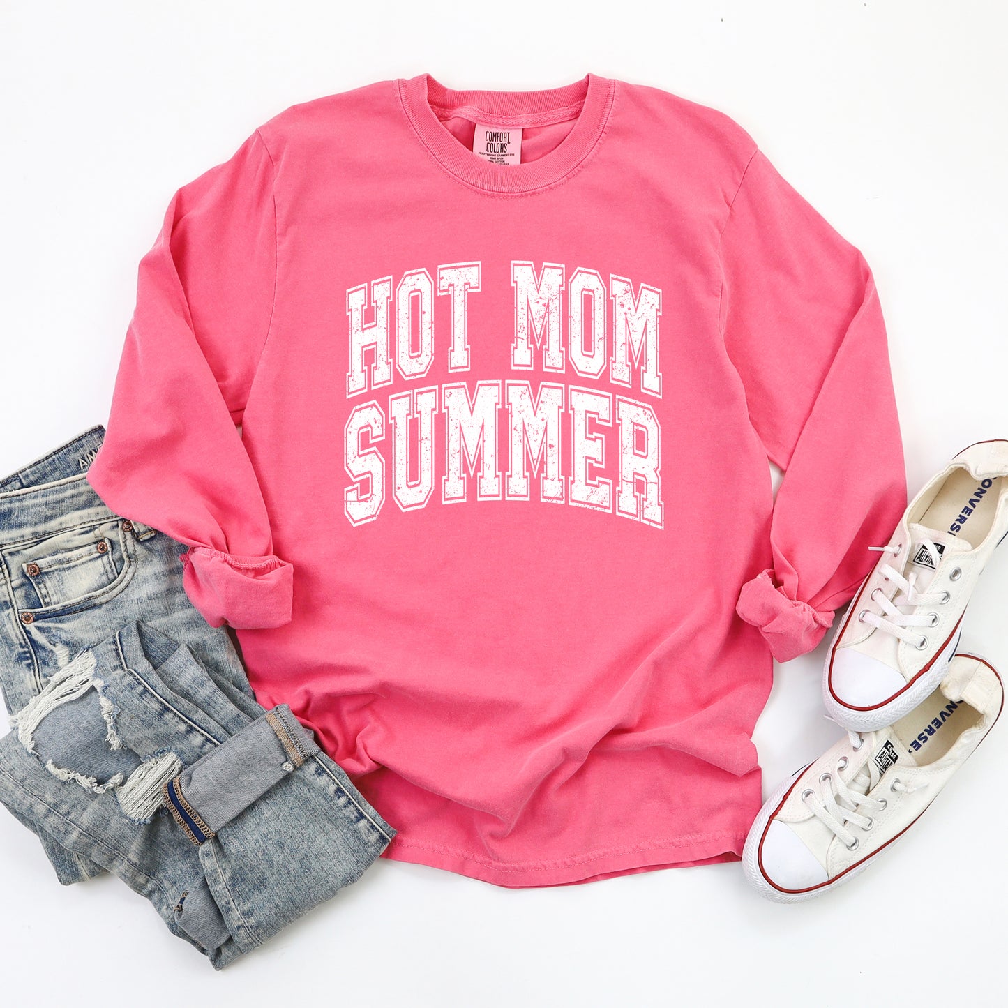 Hot Mom Summer | Garment Dyed Long Sleeve