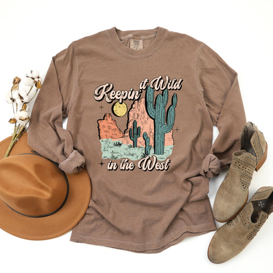 Keepin It Wild Colorful | Garment Dyed Long Sleeve Tee