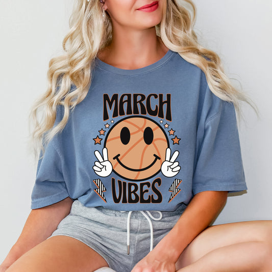 March Vibes Basketball | Garment Dyed Short Sleeve Tee