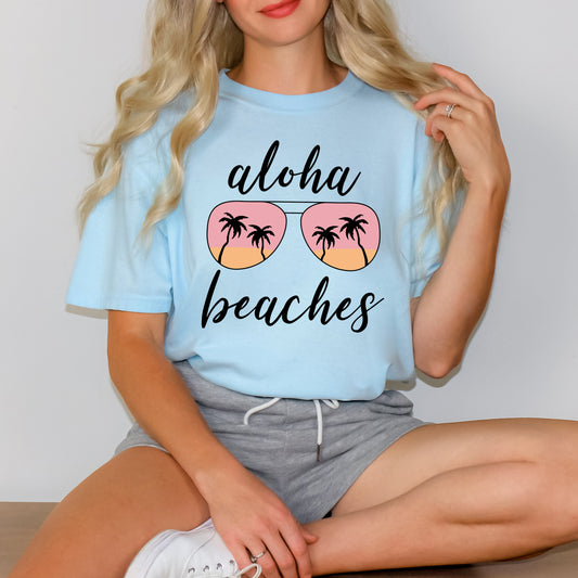 Aloha Beaches Sunglasses | Garment Dyed Short Sleeve Tee