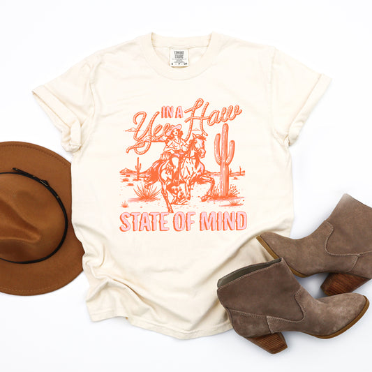 Yee Haw State Of Mind  | Garment Dyed Short Sleeve Tee