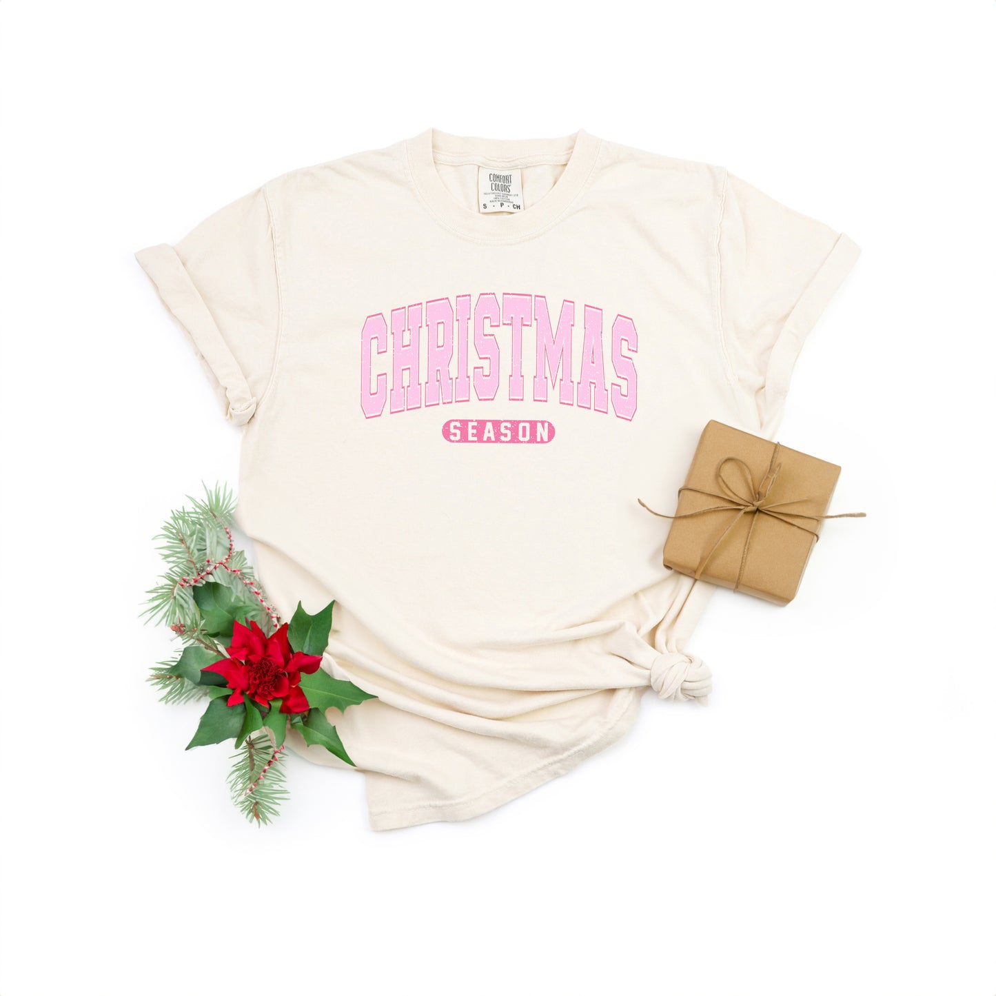 Pink Christmas Season | Garment Dyed Tee
