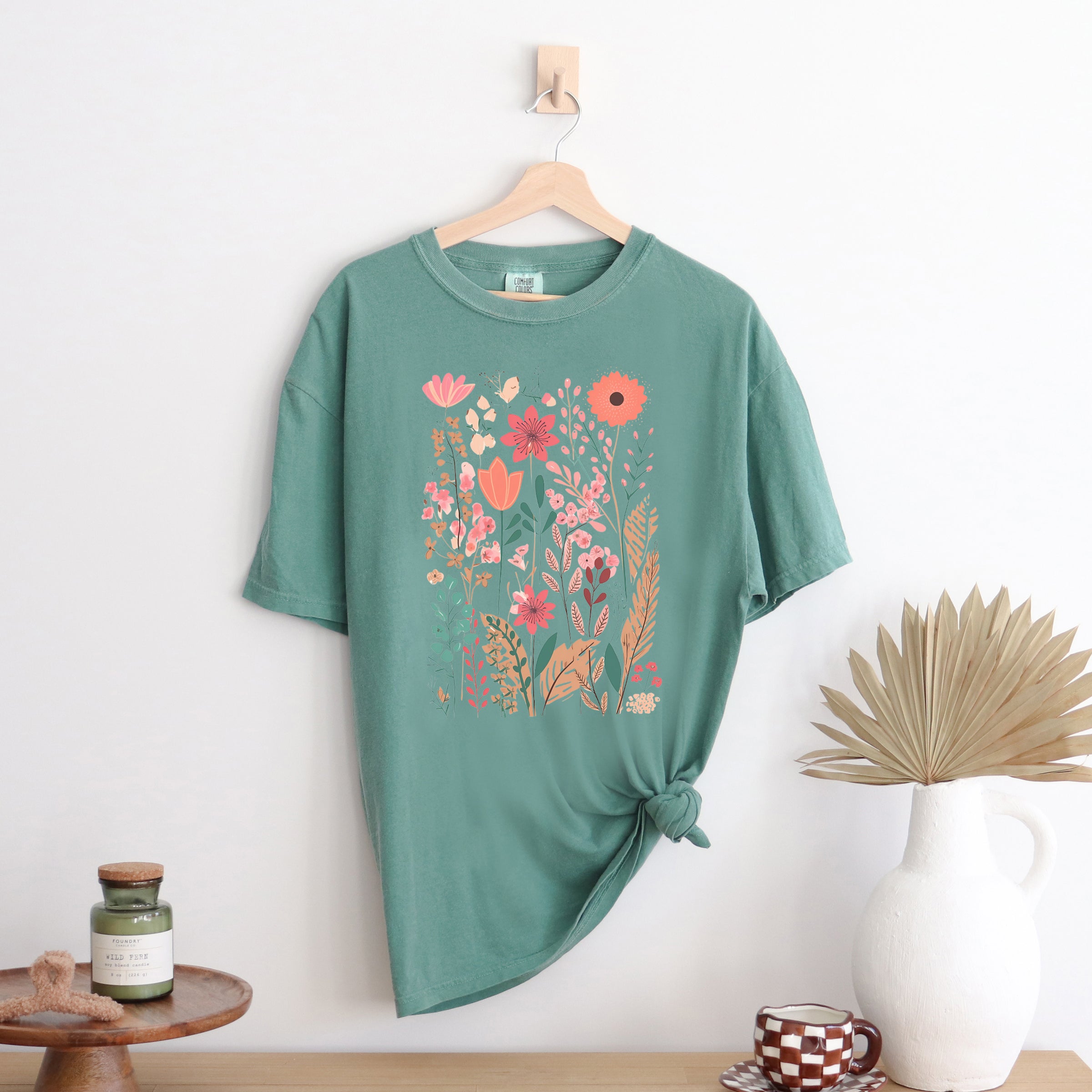 Pastel Wildflowers | Garment Dyed Short Sleeve Tee