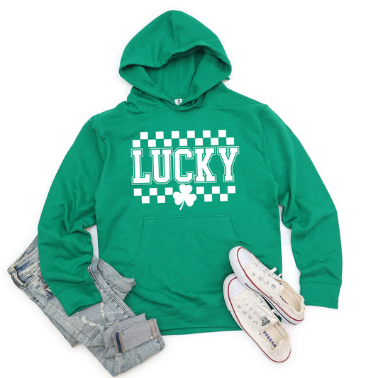 Checkered Lucky Shamrock | Hoodie