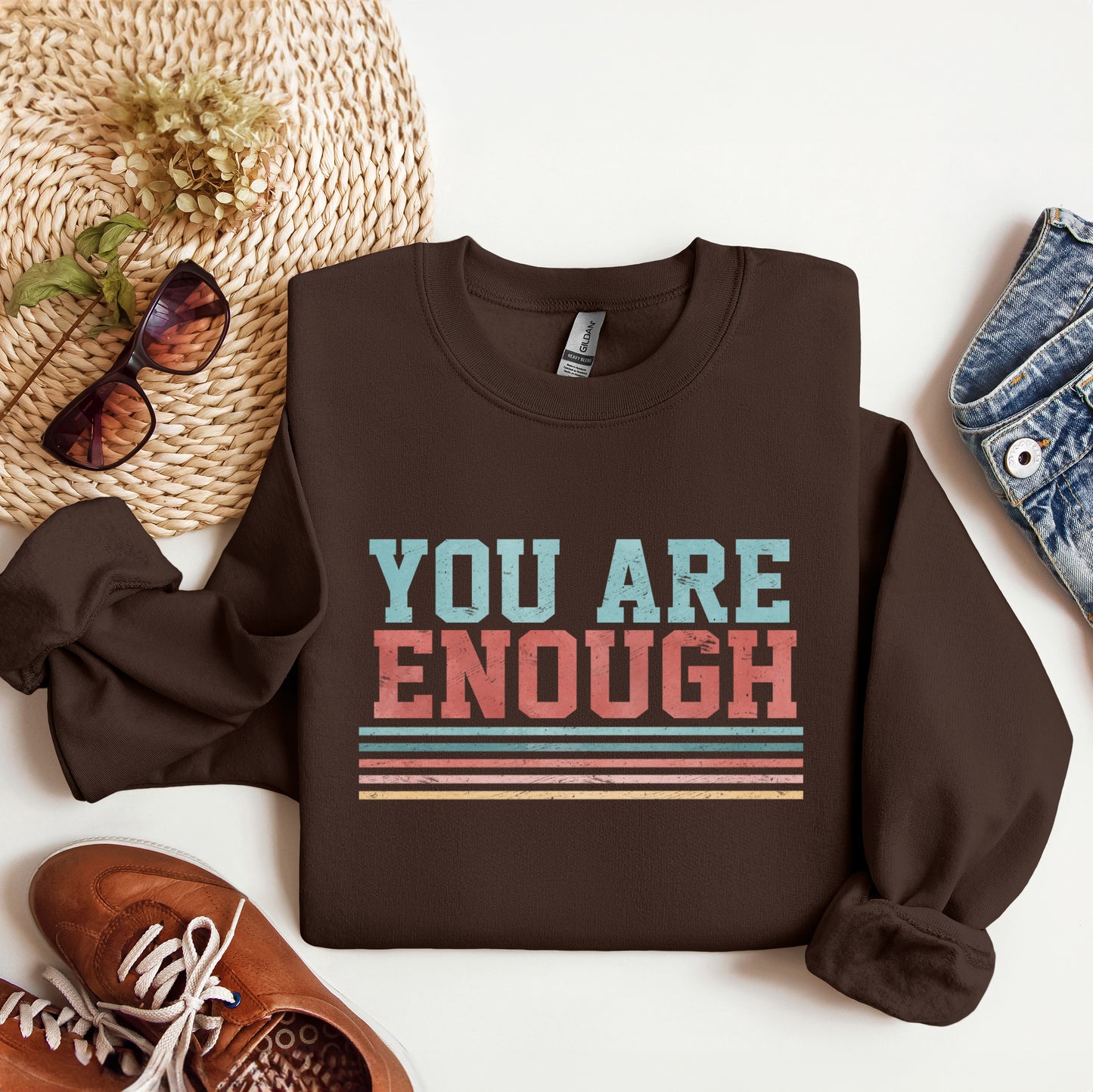 You Are Enough Stripes | Sweatshirt
