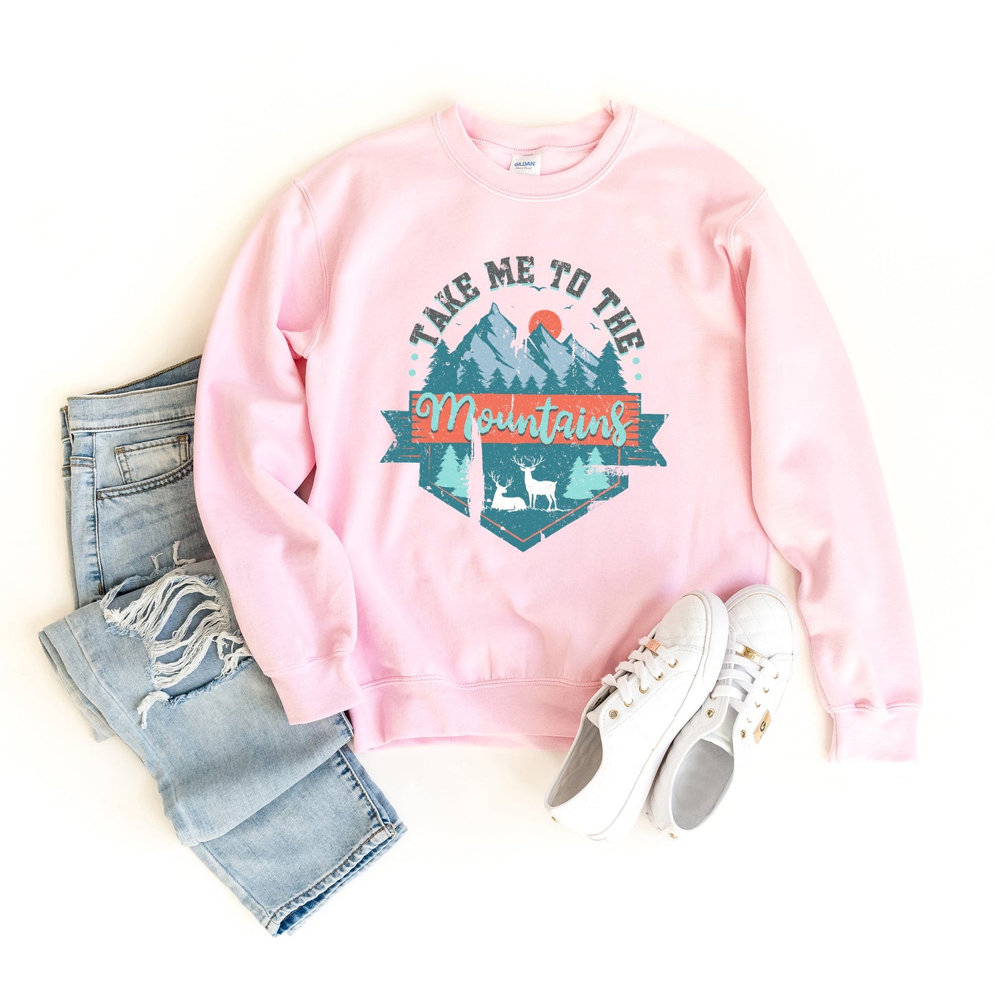 Clearance Take Me To The Mountains Colorful | Sweatshirt