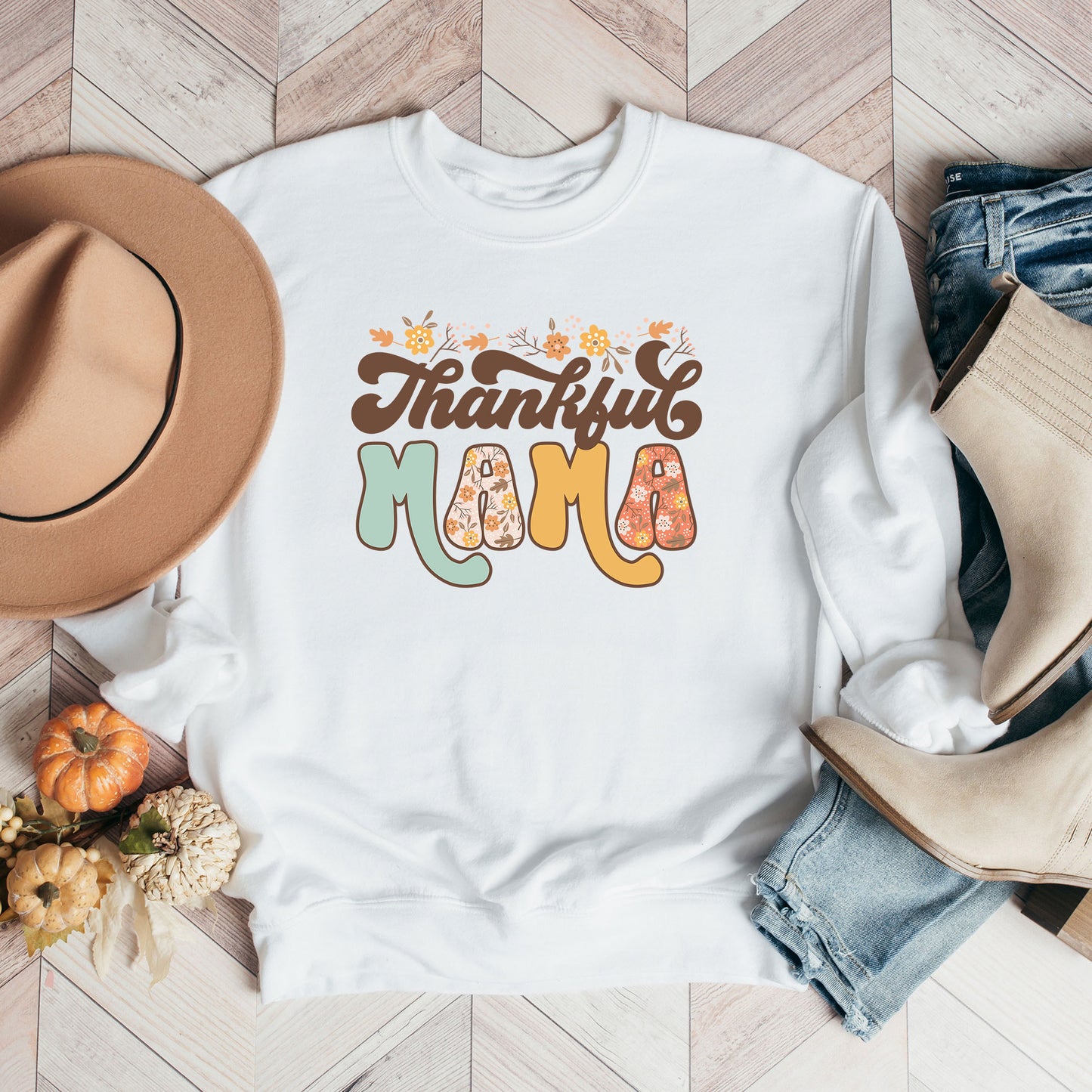 Thankful Mama Floral | Sweatshirt
