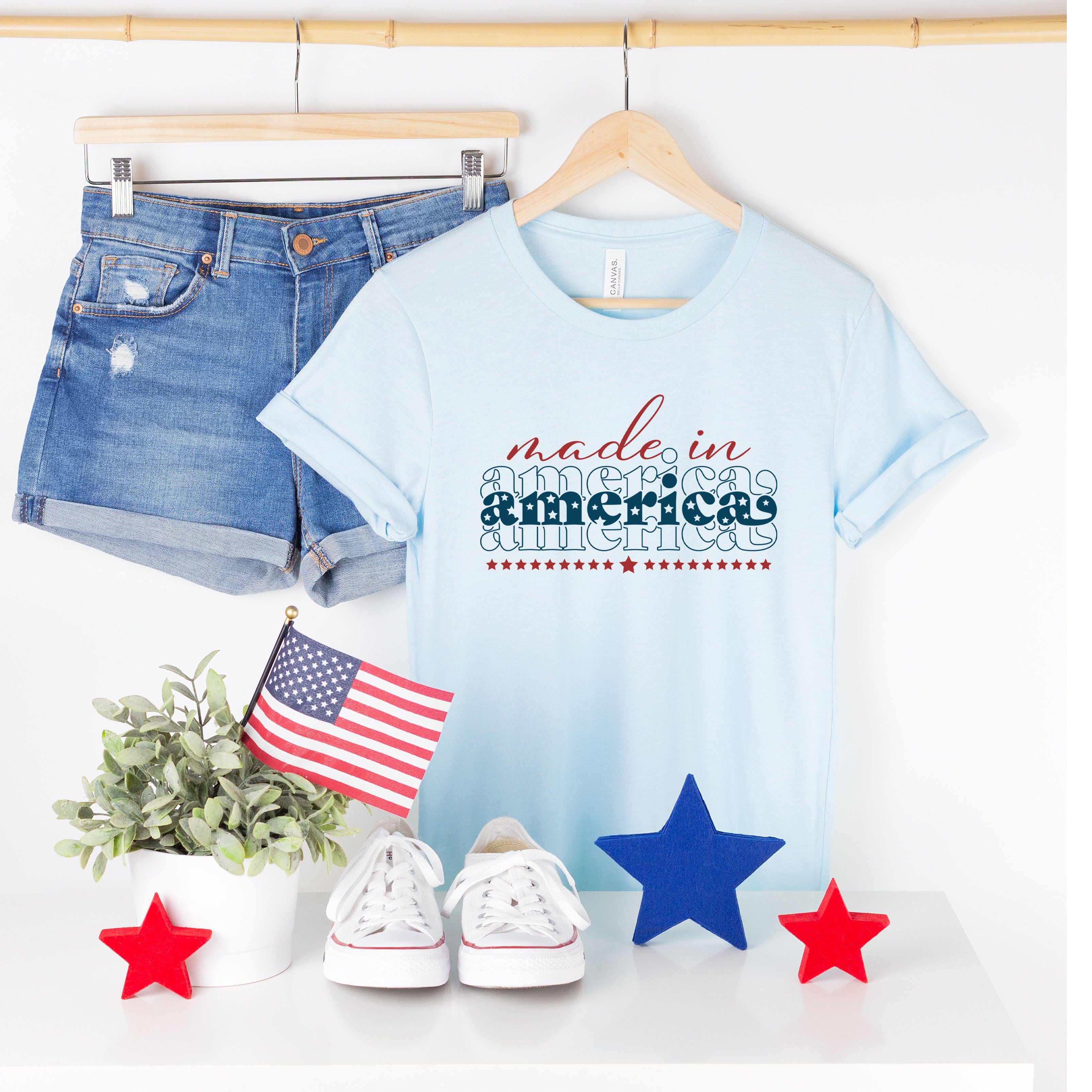 Made In America Stacked | Short Sleeve Graphic Tee
