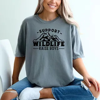 Support Wildlife Raise Boys | Garment Dyed Tee