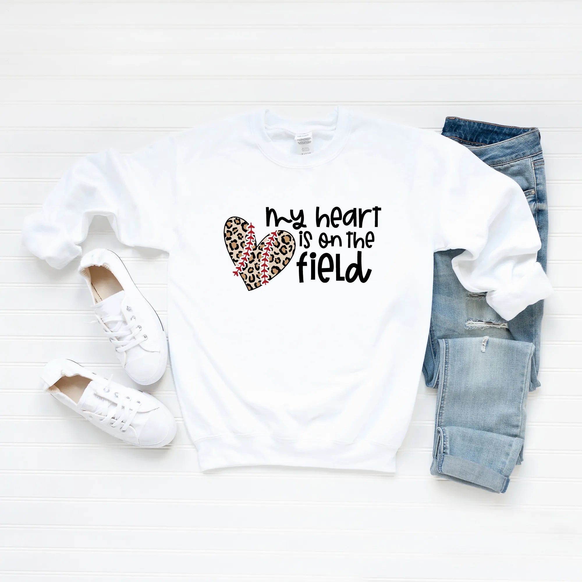 My Heart Is On The Field Leopard | Sweatshirt