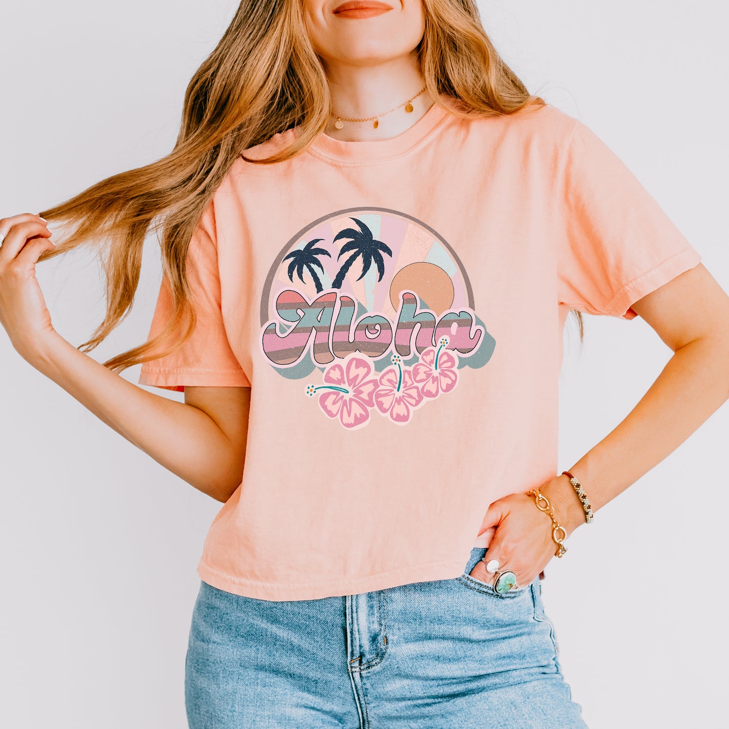 Retro Aloha | Relaxed Fit Cropped Tee