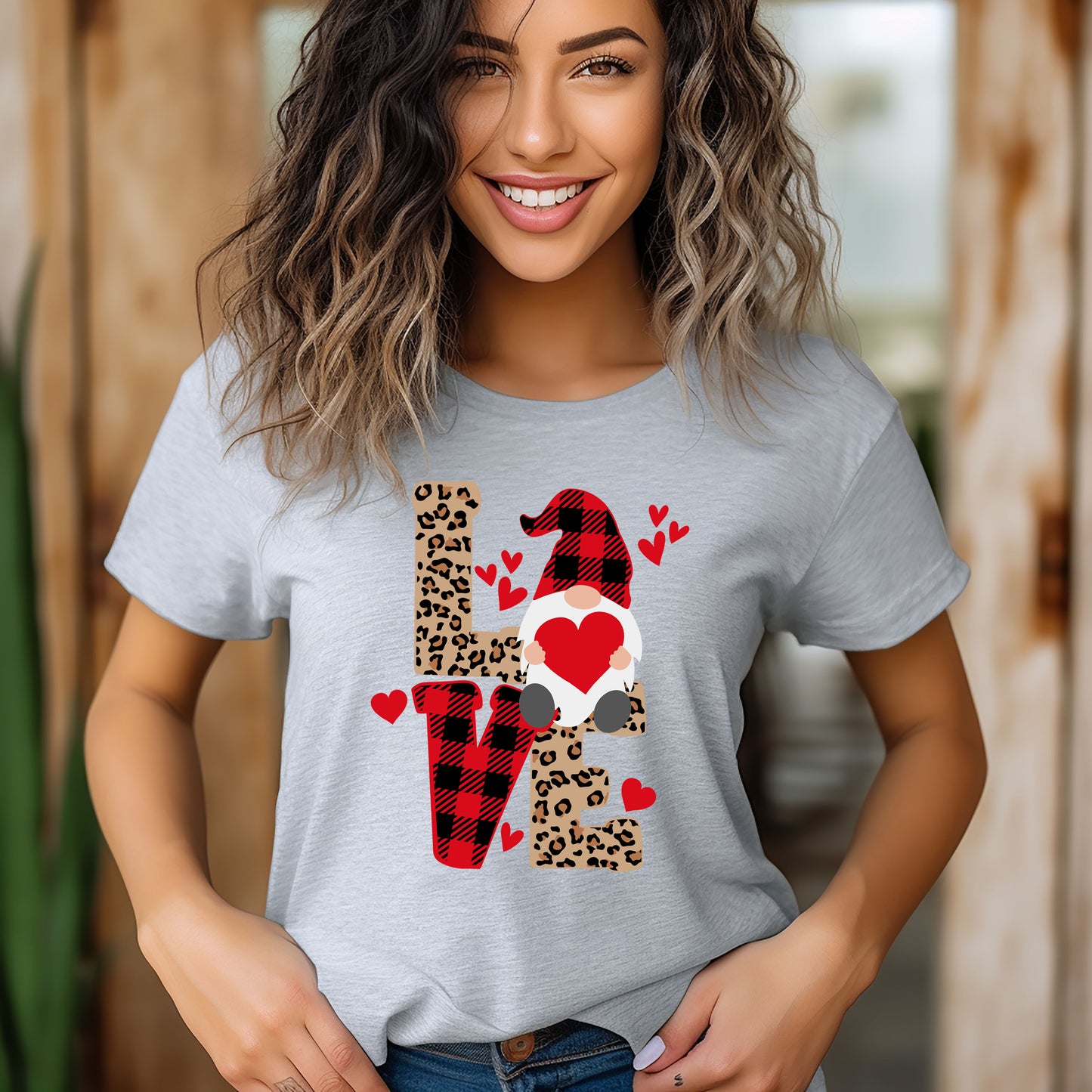 Leopard Gnome Love | Short Sleeve Crew Neck