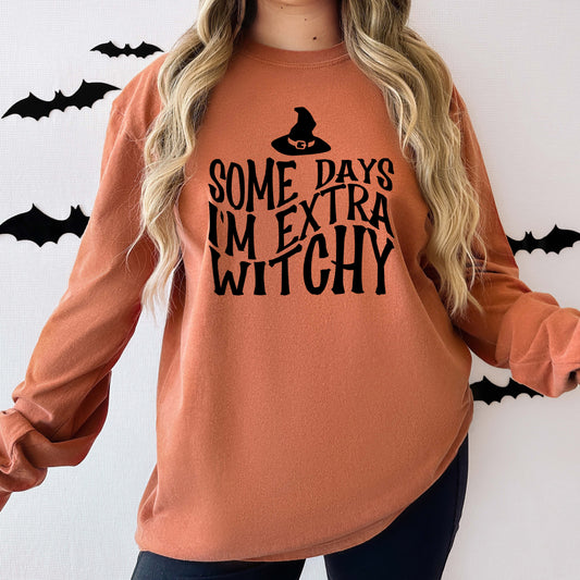 I'm Extra Witchy Wavy | Garment Dyed Long Sleeve