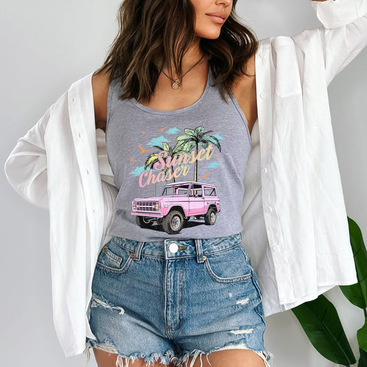 Sunset Chaser Jeep | Racerback Tank