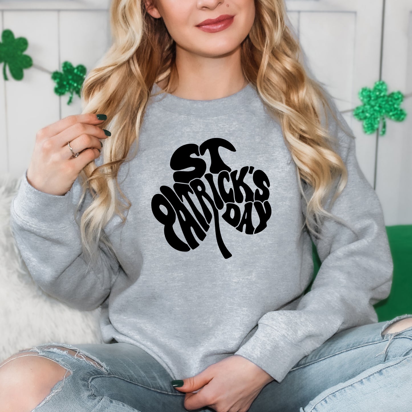 St. Patrick's Day Word Shamrock | Sweatshirt