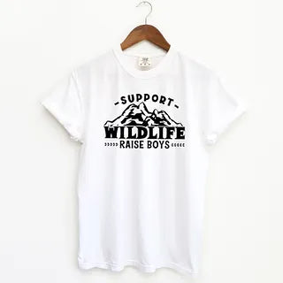 Support Wildlife Raise Boys | Garment Dyed Tee