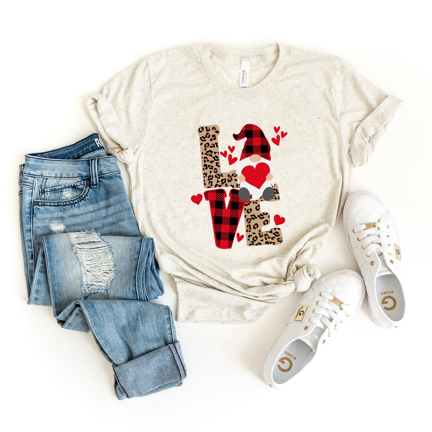 Leopard Gnome Love | Short Sleeve Crew Neck