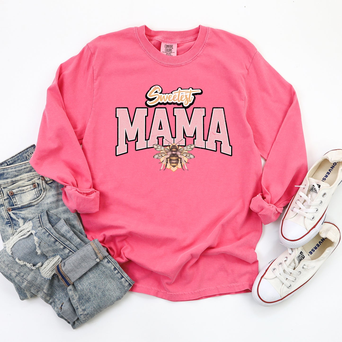 Coquette Sweetest Mama Bee | Garment Dyed Long Sleeve