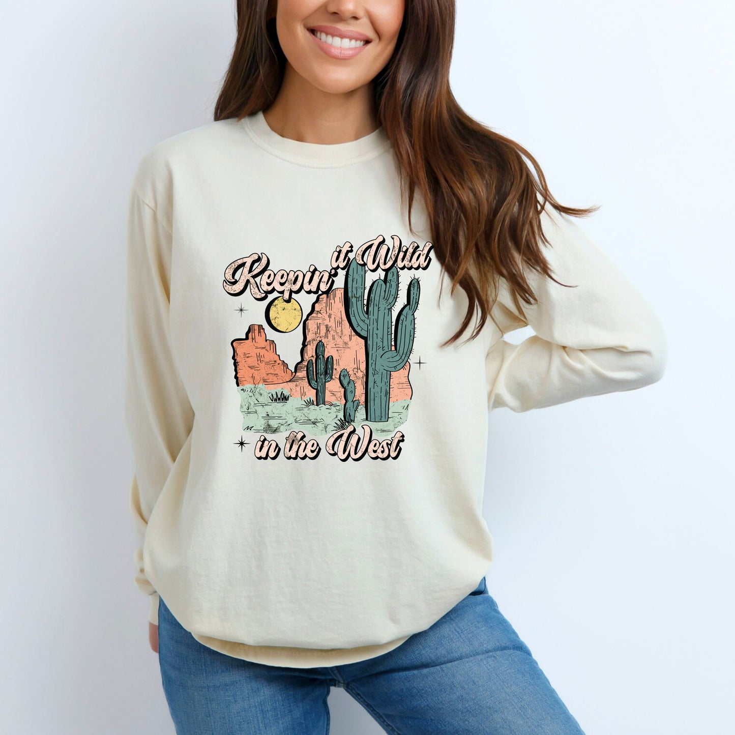 Keepin It Wild Colorful | Garment Dyed Long Sleeve Tee