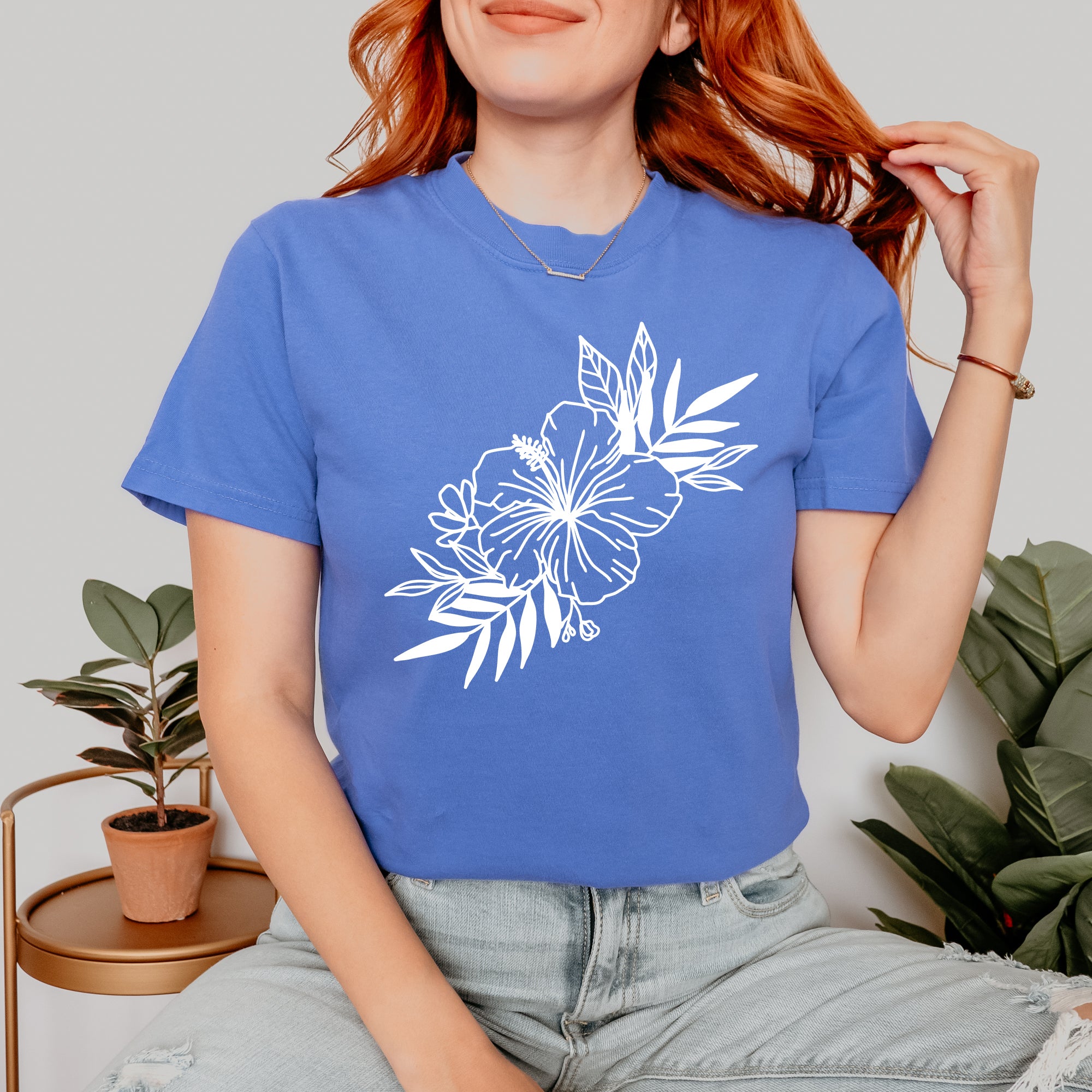 Hibiscus Spray | Garment Dyed Tee