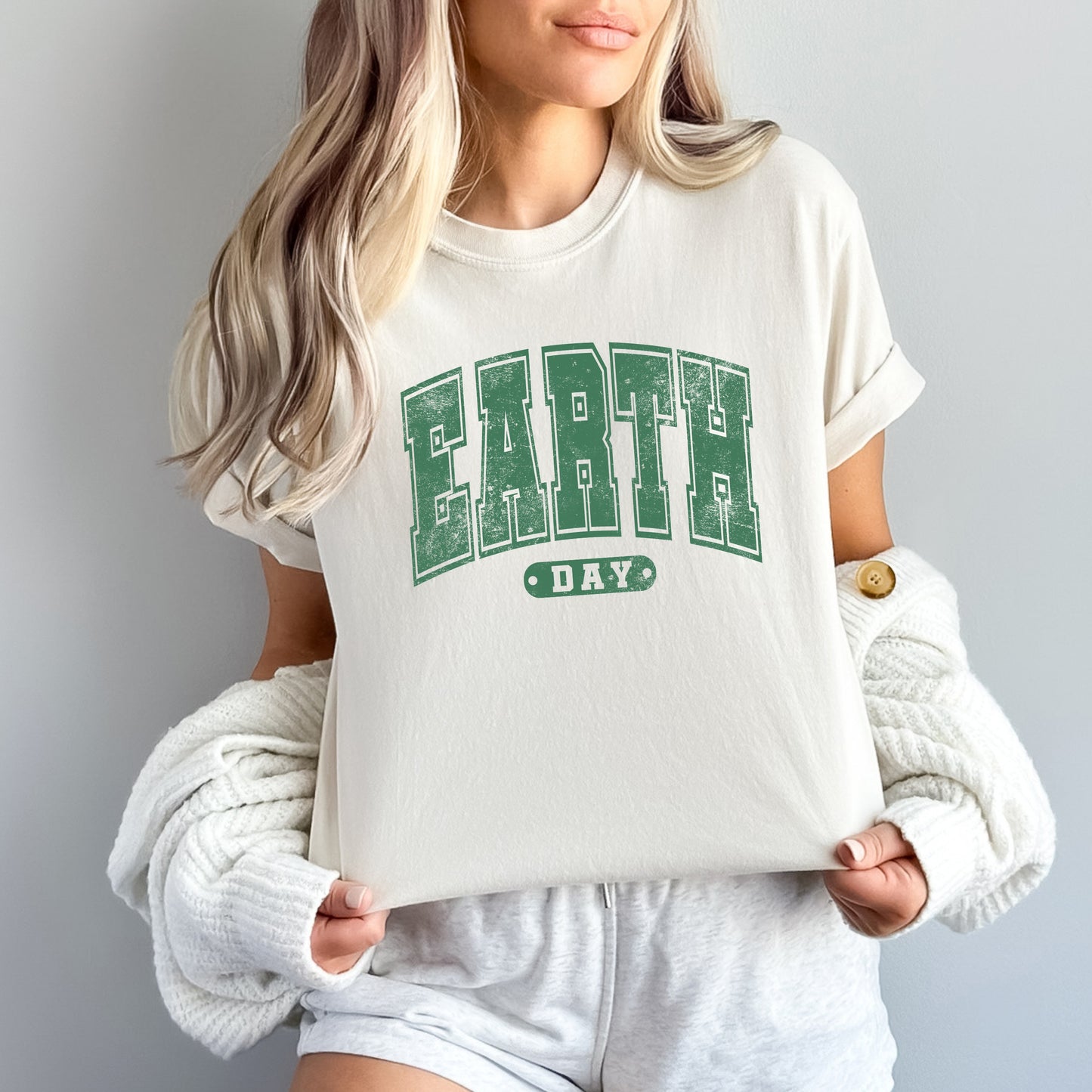 Earth Day Varsity | Garment Dyed Short Sleeve Tee