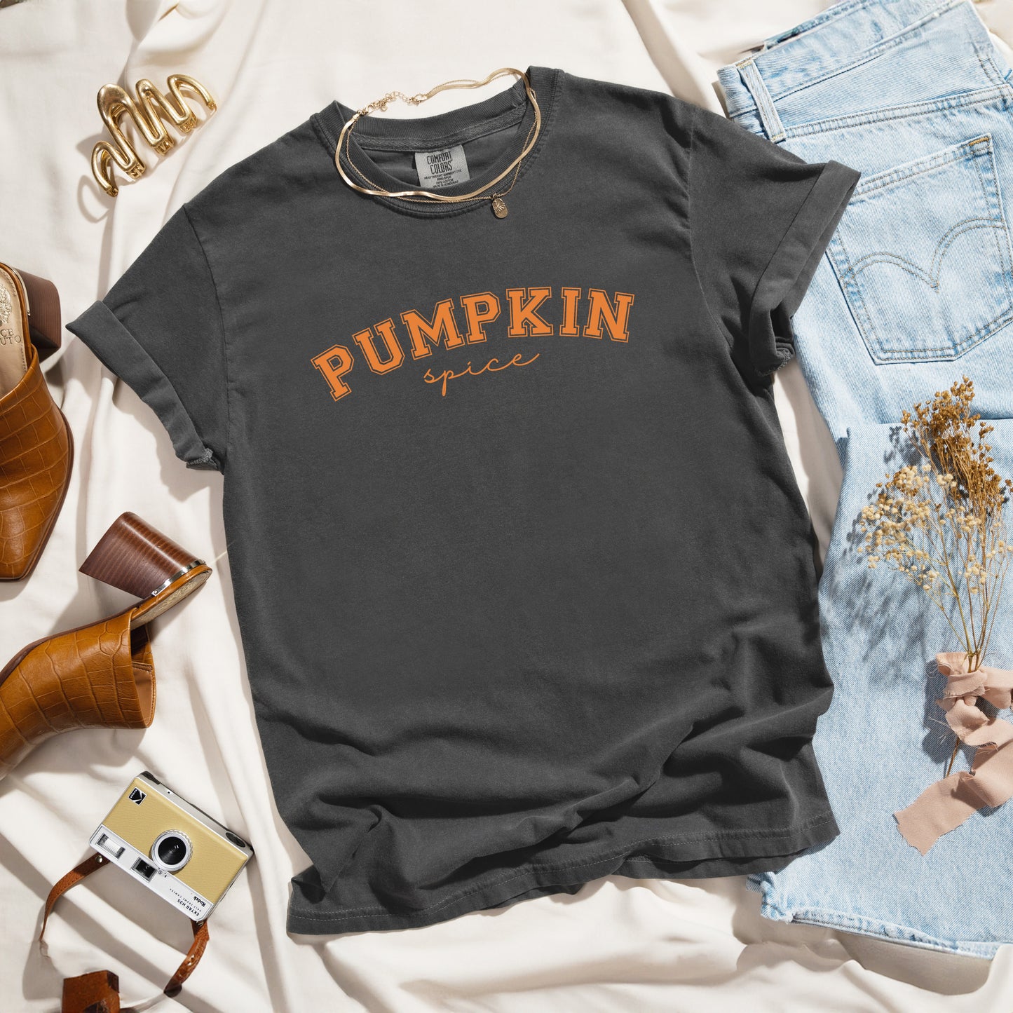 Curved Pumpkin Spice | Garment Dyed Tee