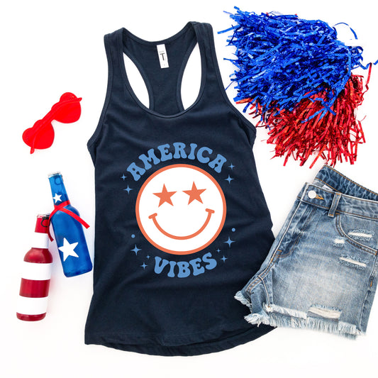 America Vibes Smiley | Racerback Tank