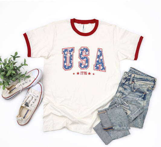 USA Varsity Stars | Ringer Tee