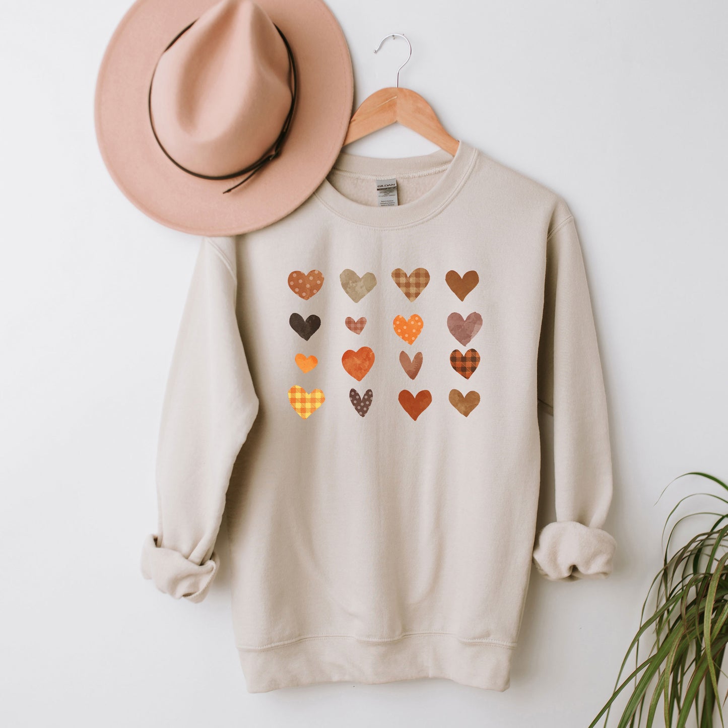 Fall Plaid Hearts | Sweatshirt