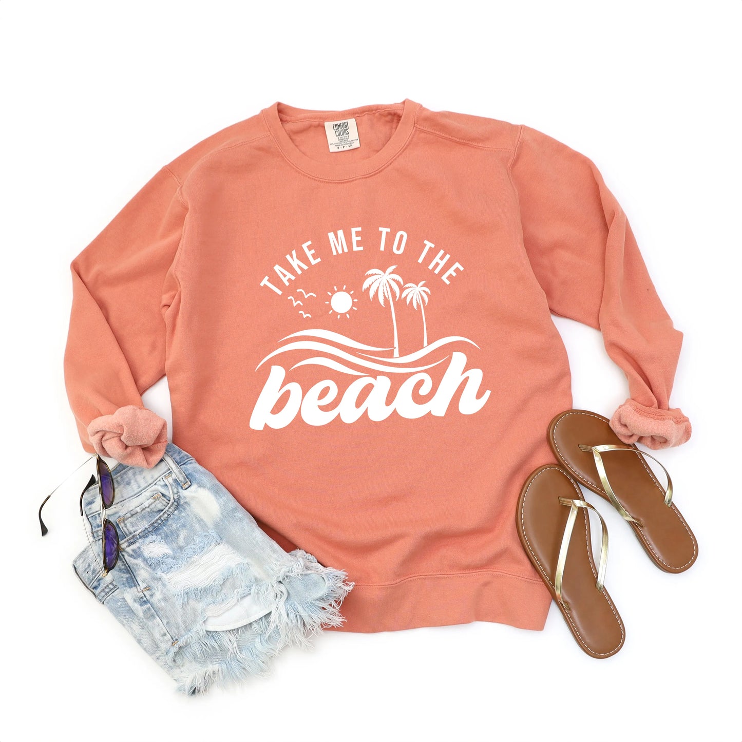 Take Me To The Beach Wave | Garment Dyed Sweatshirt
