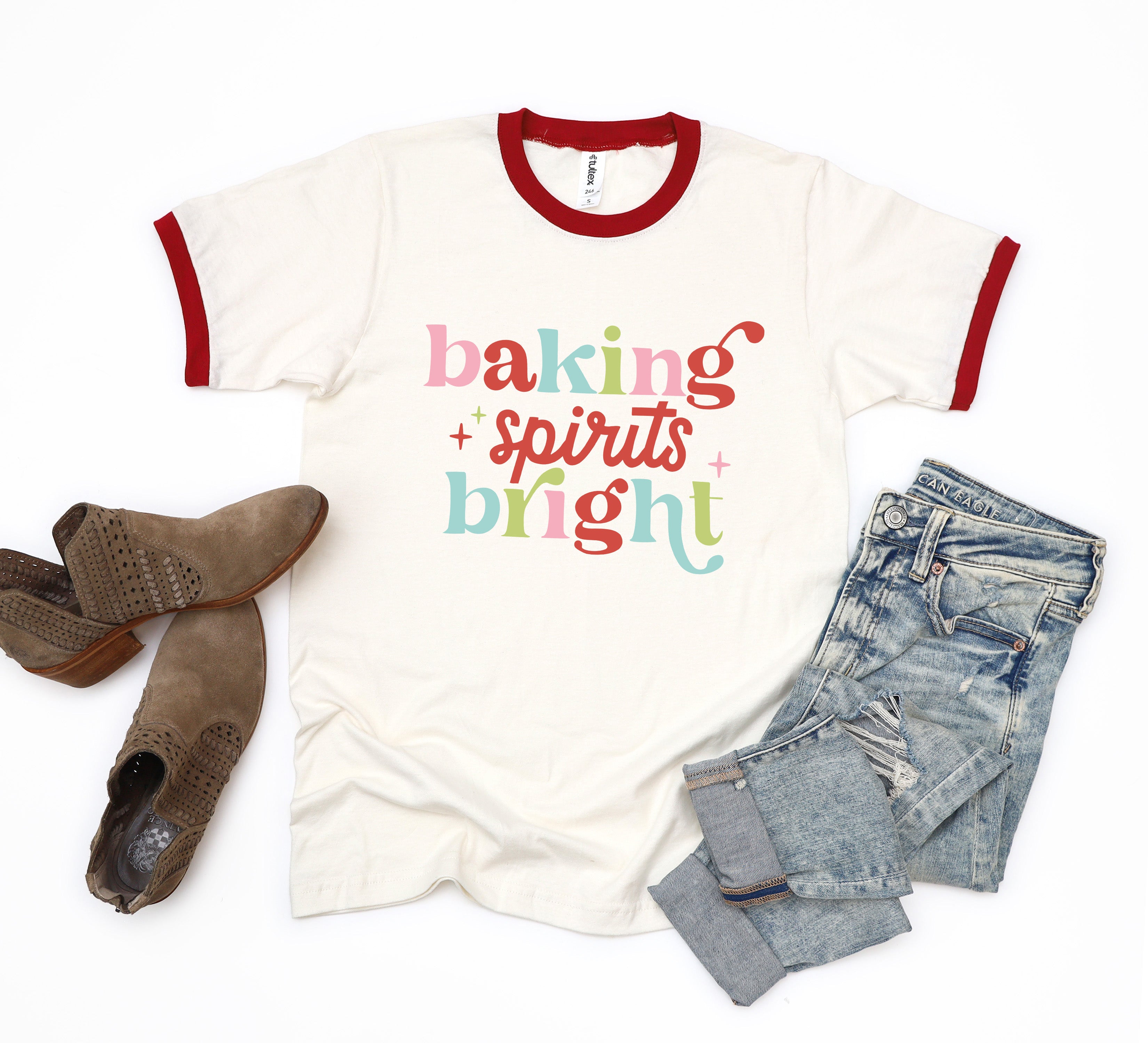 Baking Spirits Bright Colorful | Ringer Tee