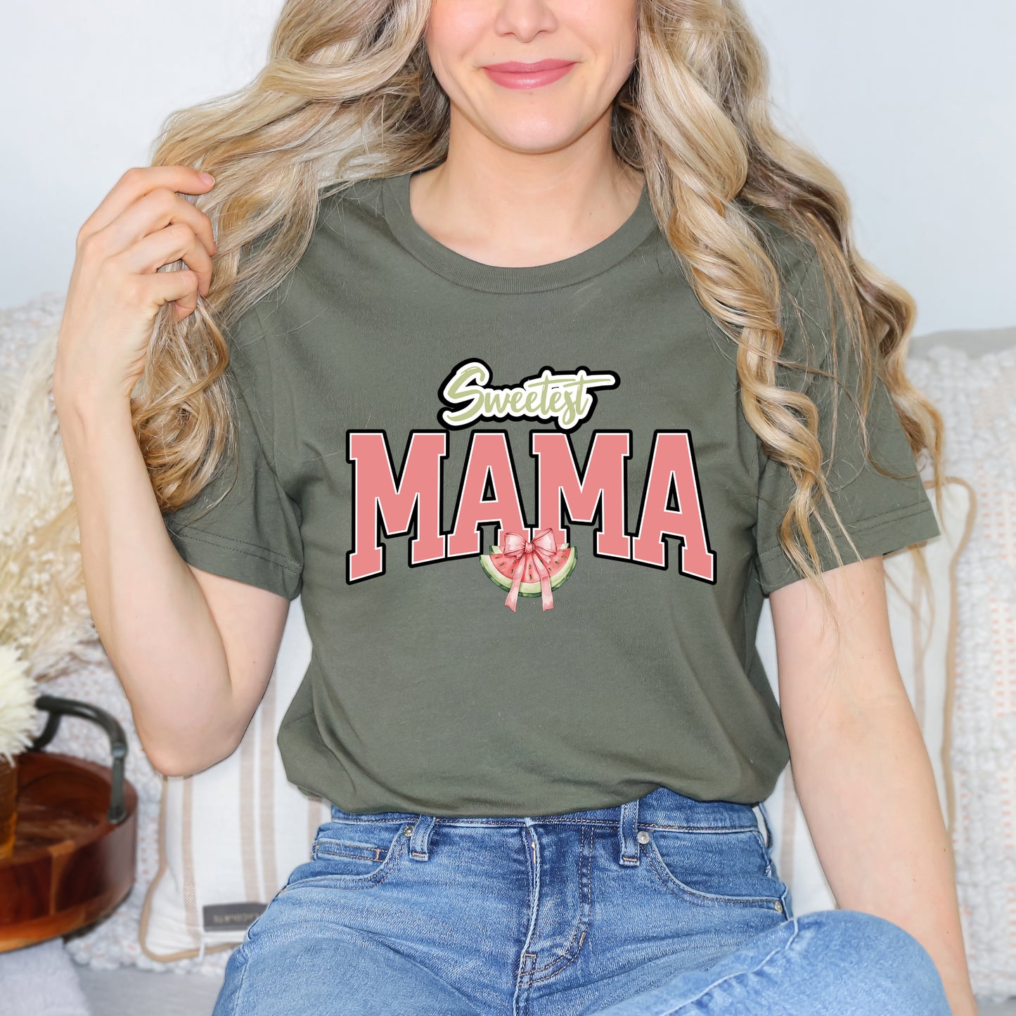 Coquette Sweetest Mama Watermelon | Short Sleeve Graphic Tee