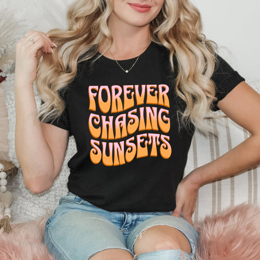 Forever Chasing Sunsets Wavy | Short Sleeve Graphic Tee