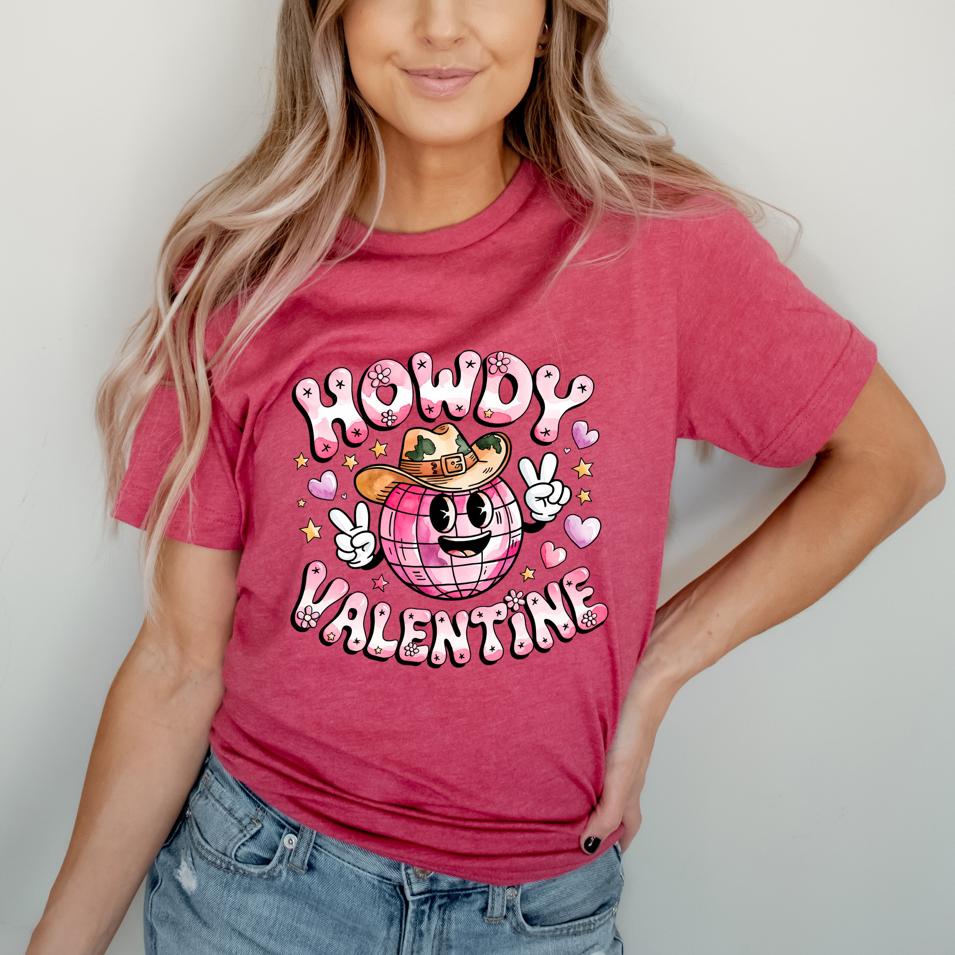 Howdy Valentine Disco Ball | Short Sleeve Graphic Tee