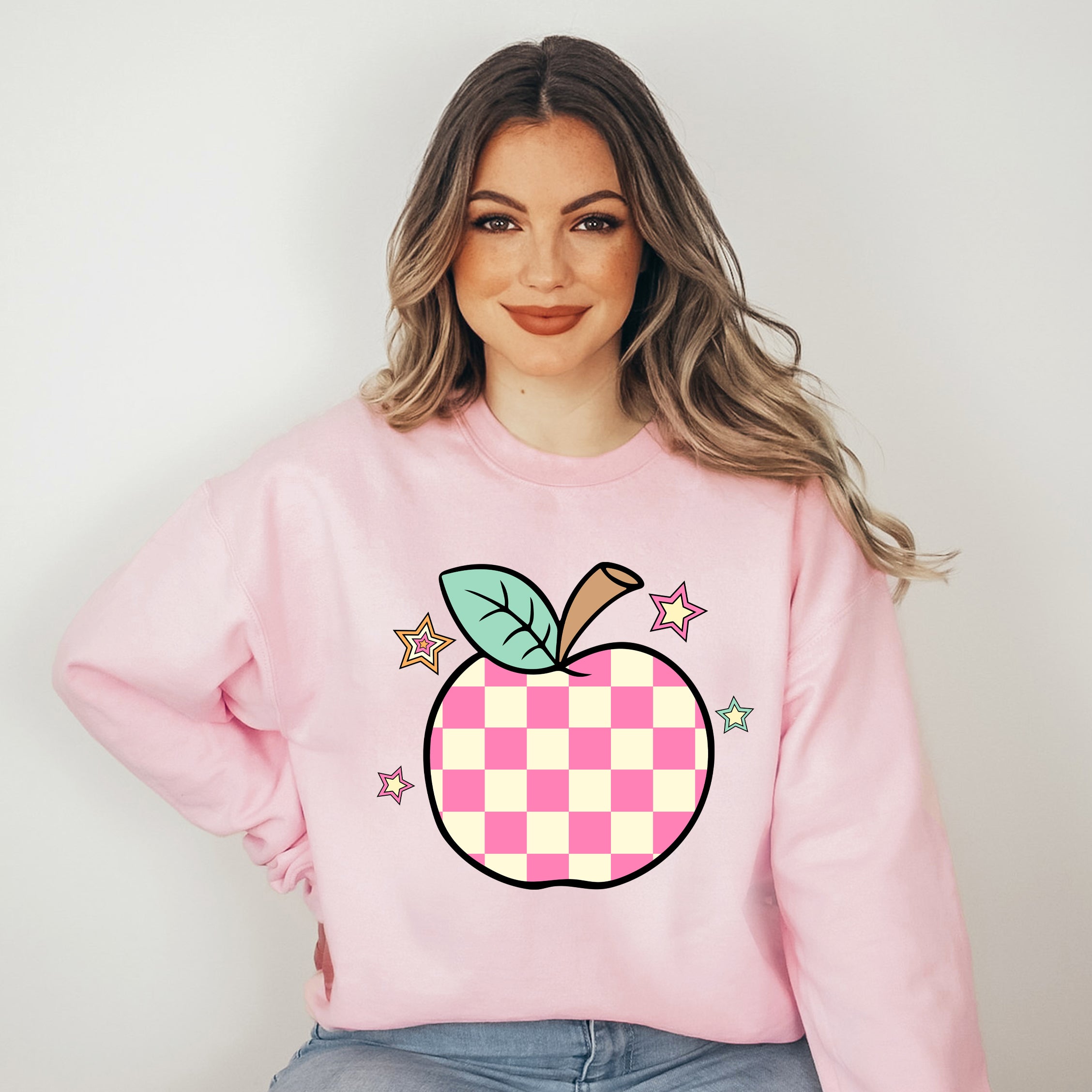 Checkered Apple Stars | Sweatshirt