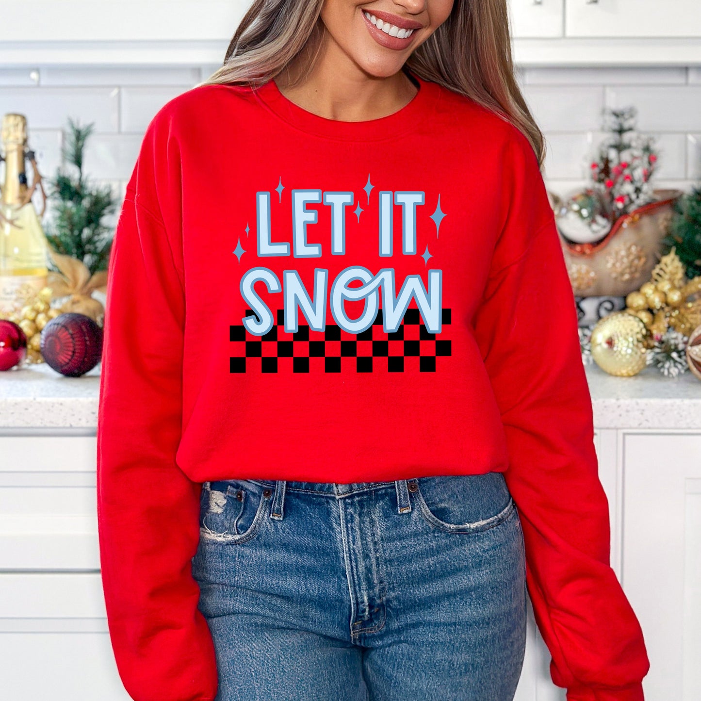 Let It Snow Checkered  | Sweatshirt