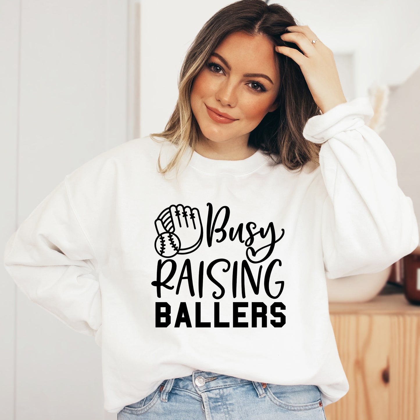 Busy Raising Ballers Baseball | Sweatshirt