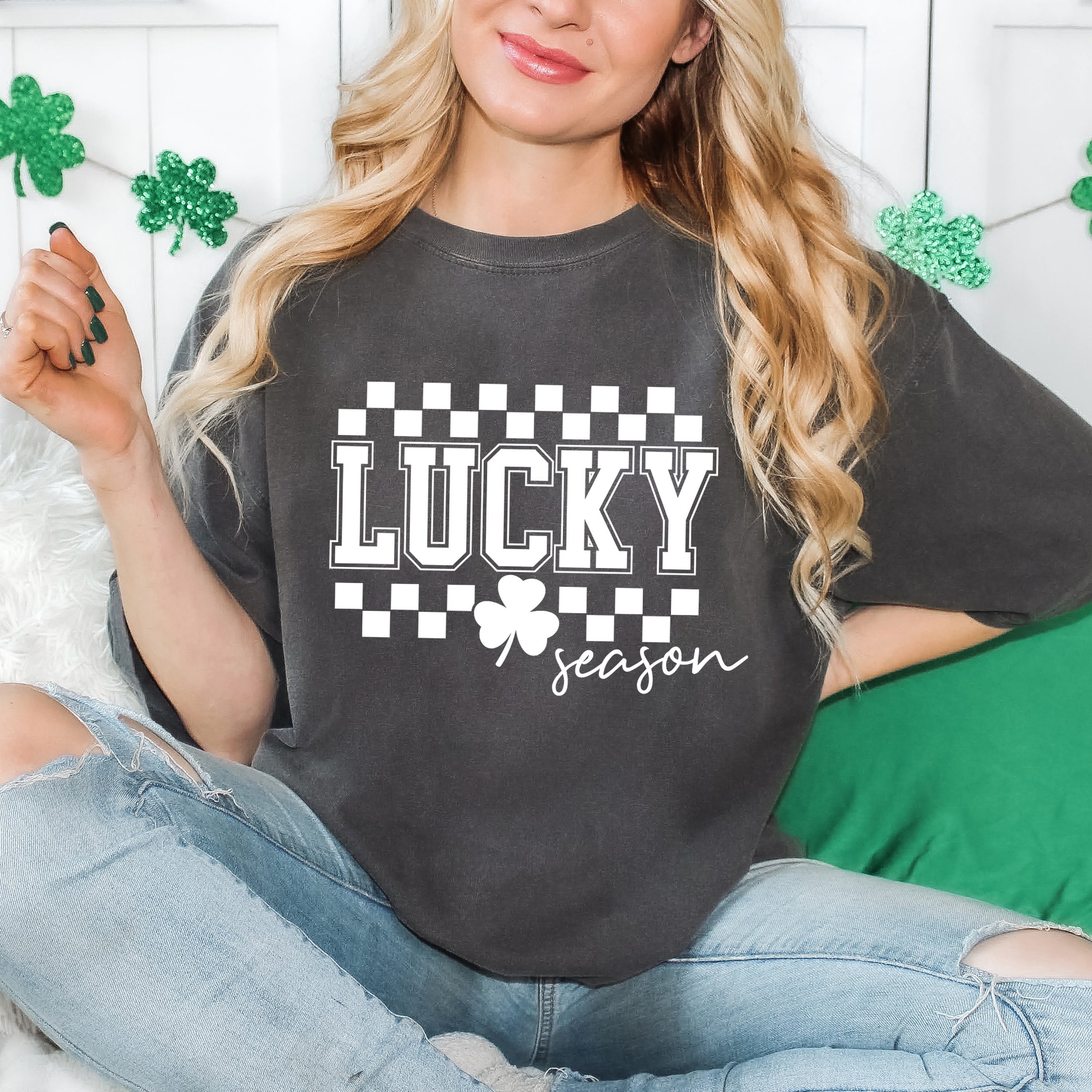 Lucky Season Checkered | Garment Dyed Tee