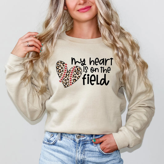 My Heart Is On The Field Leopard | Sweatshirt