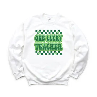 Checkered Lucky Teacher | Sweatshirt