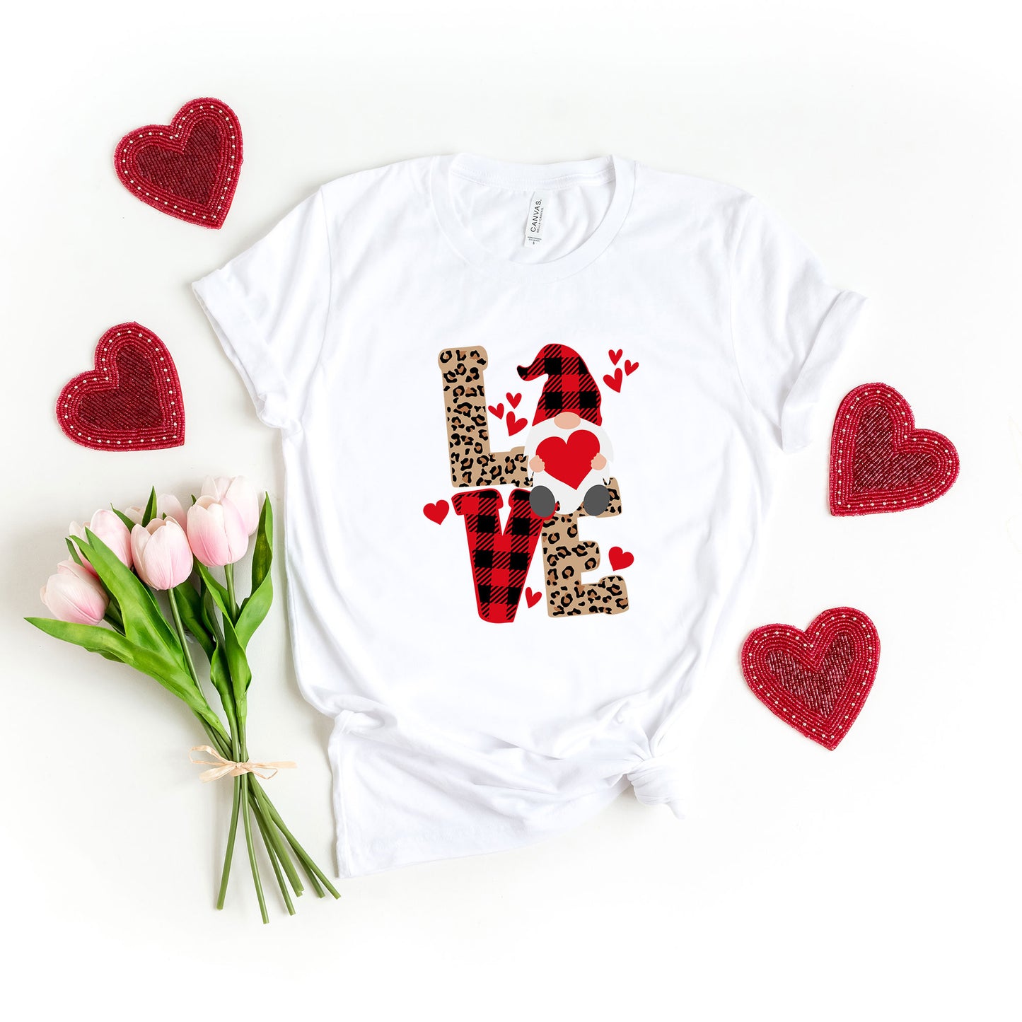 Leopard Gnome Love | Short Sleeve Crew Neck