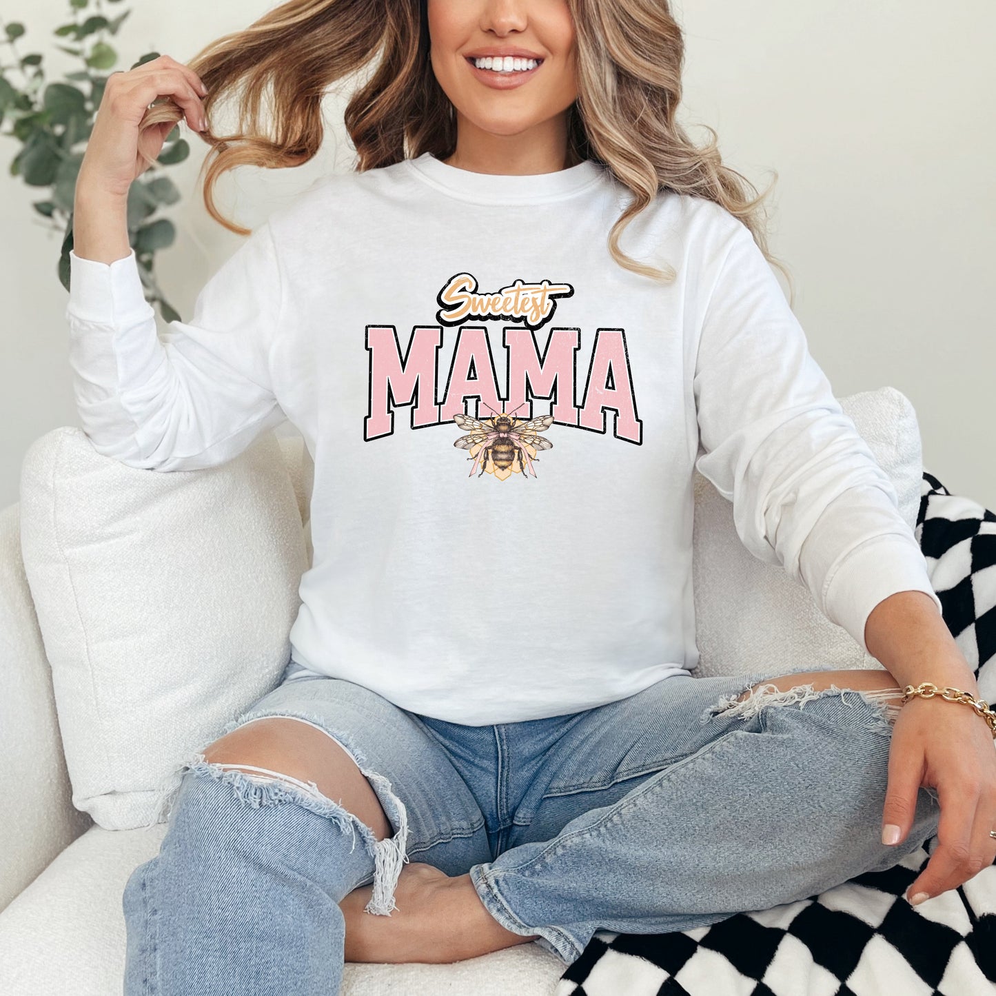 Coquette Sweetest Mama Bee | Garment Dyed Long Sleeve