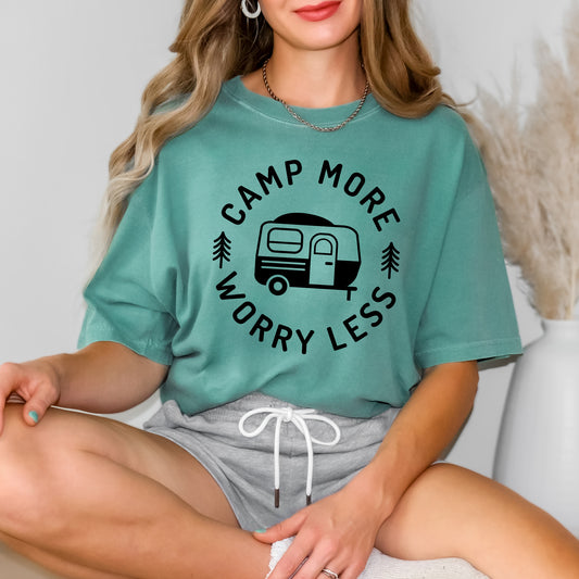Camp More Worry Less Camper | Garment Dyed Short Sleeve Tee