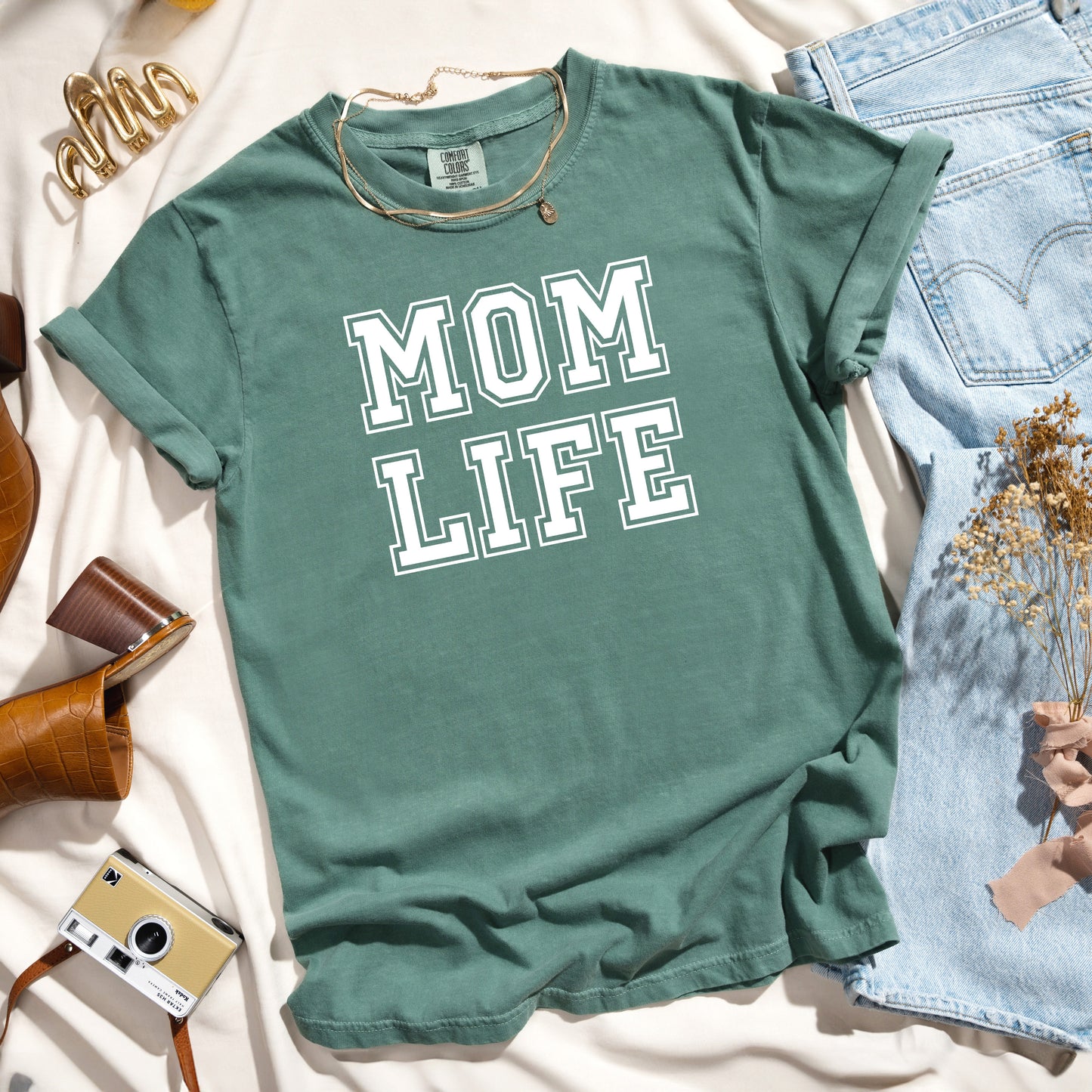 Mom Life Varsity | Garment Dyed Tee