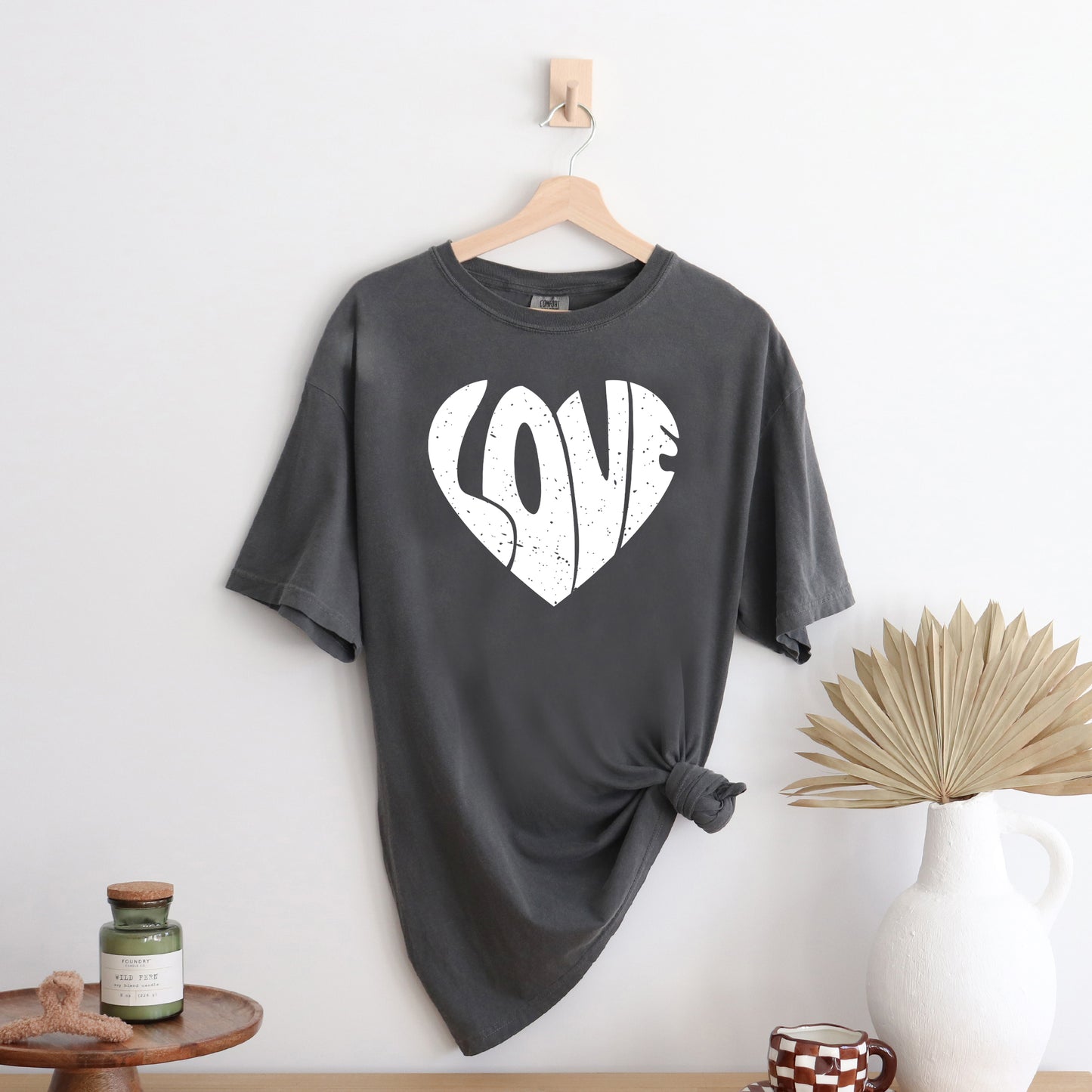 Love Heart Distressed | Garment Dyed Tee